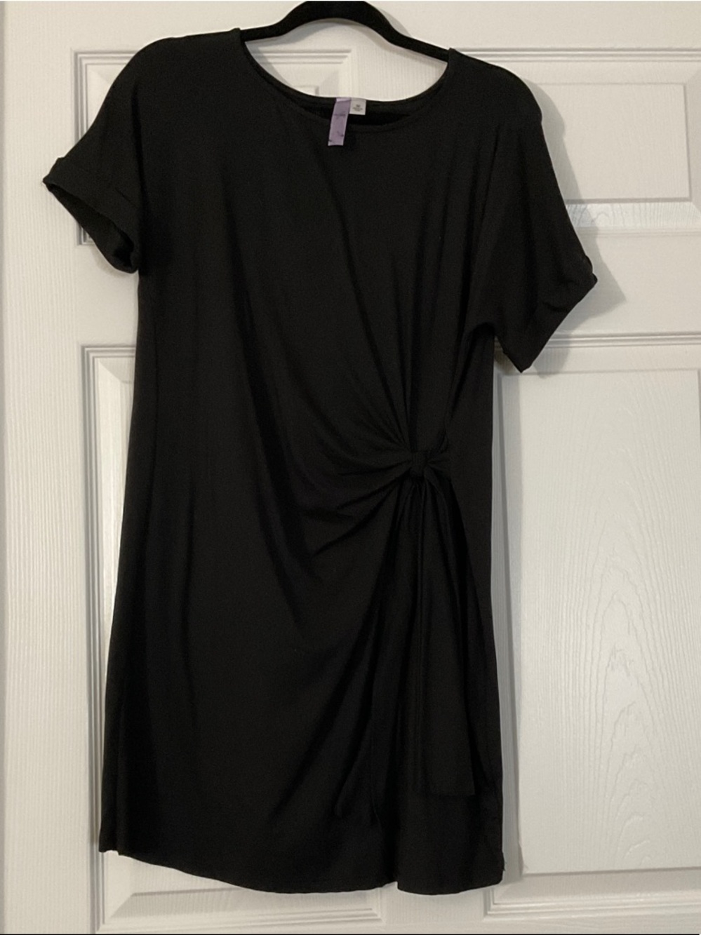 Alya Black Knot-Detail Mini Dress